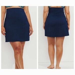 Lands' End Deep Sea Blue Ultra High Waisted Swim Skirt Sz 18W